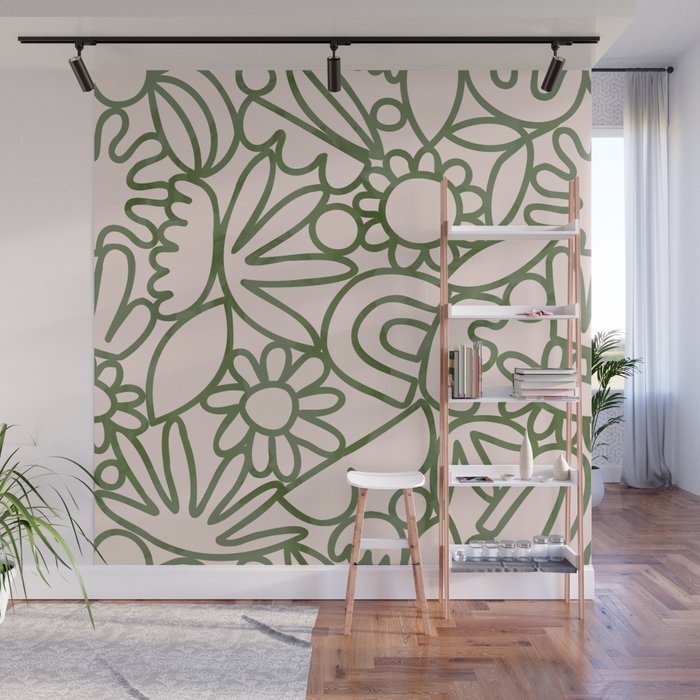 Abstract organic nature shape art print Wall Mural Gallery Image 1