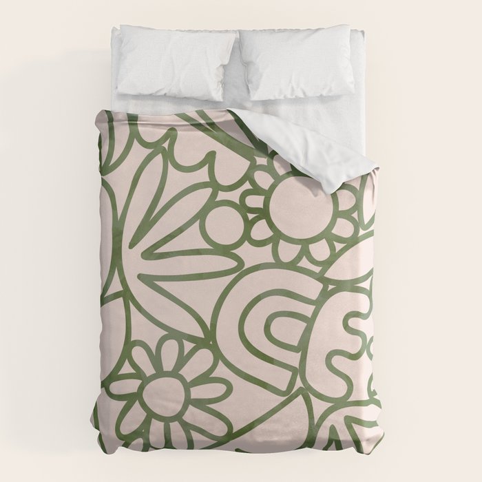 Abstract organic nature shape art print Duvet Cover Gallery Image 1