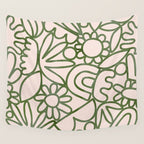 Abstract organic nature shape art print Wall Tapestry Gallery Image 4