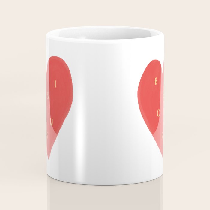 Heart Bisous - Love French Typography Coffee Mug Gallery Image 4