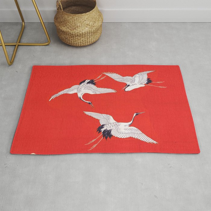 Circling Carne Red Fabric Rug Gallery Image 1