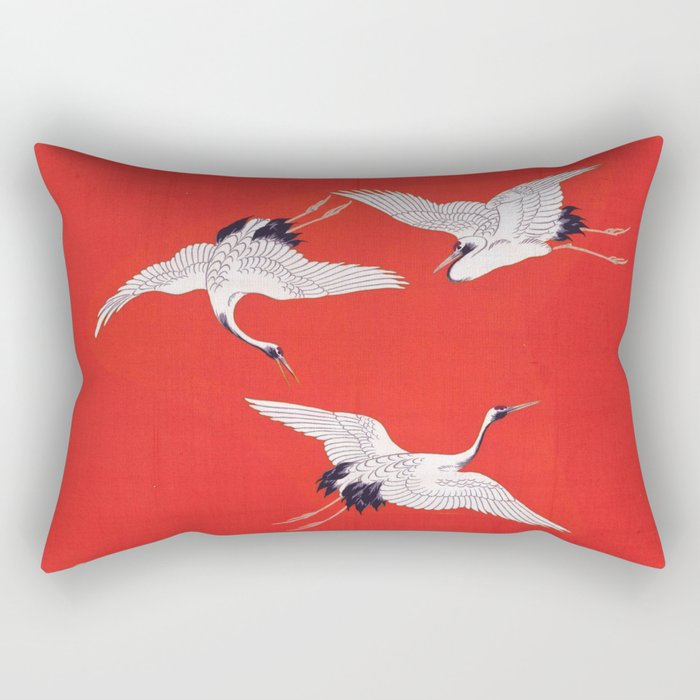 Circling Carne Red Fabric Rectangular Pillow Gallery Image 1