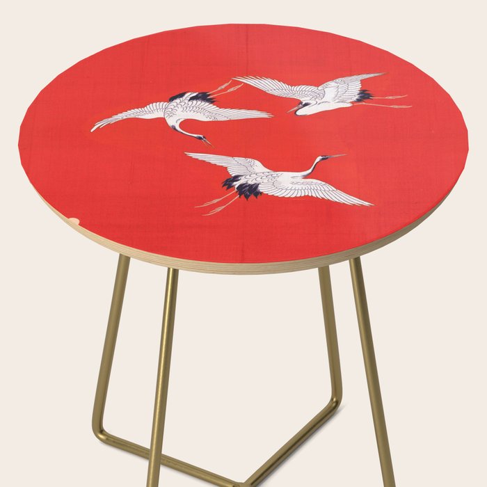 Circling Carne Red Fabric Side Table Gallery Image 2