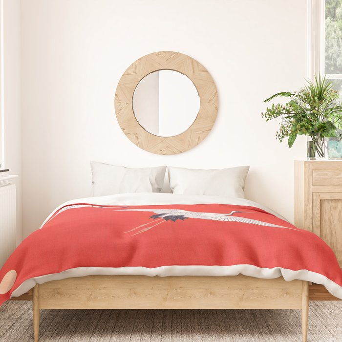 Circling Carne Red Fabric Duvet Cover Gallery Image 3