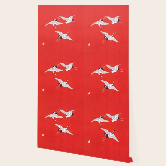 Circling Carne Red Fabric Wallpaper Gallery Image 2