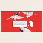 Circling Carne Red Fabric Desk Mat Gallery Image 1