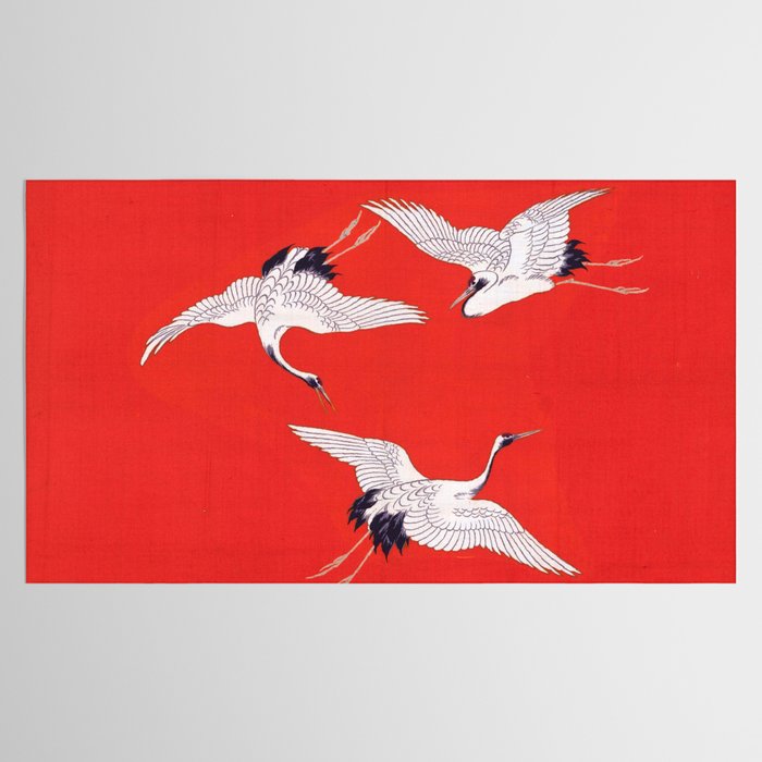 Circling Carne Red Fabric Tablecloth Gallery Image 2