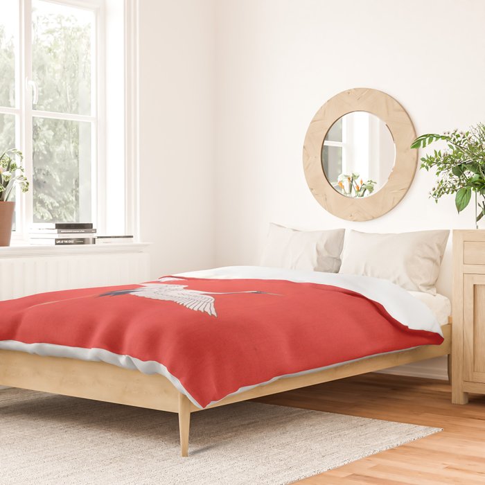 Circling Carne Red Fabric Duvet Cover Gallery Image 2