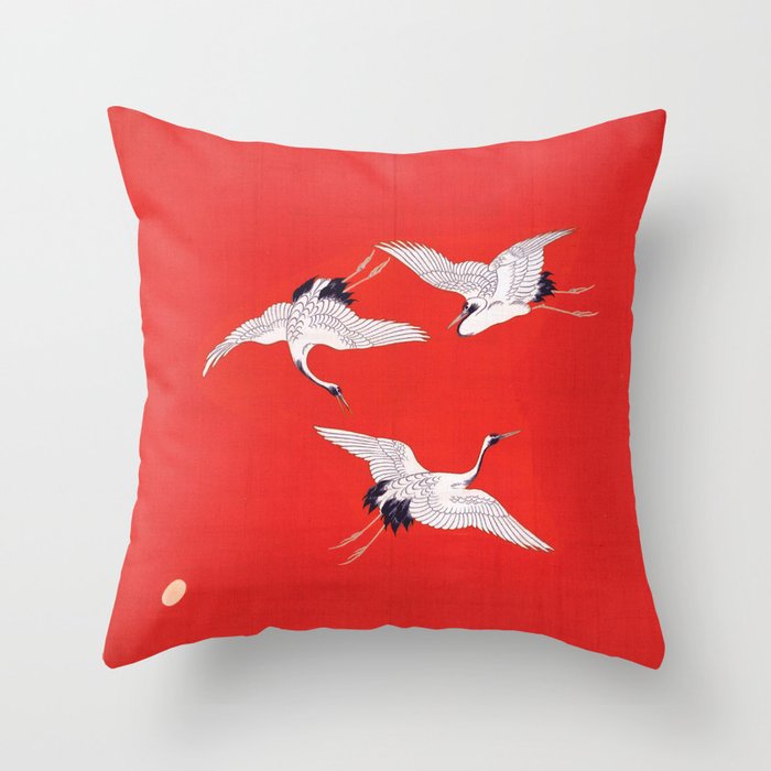 Circling Carne Red Fabric Throw Pillow Gallery Image 6