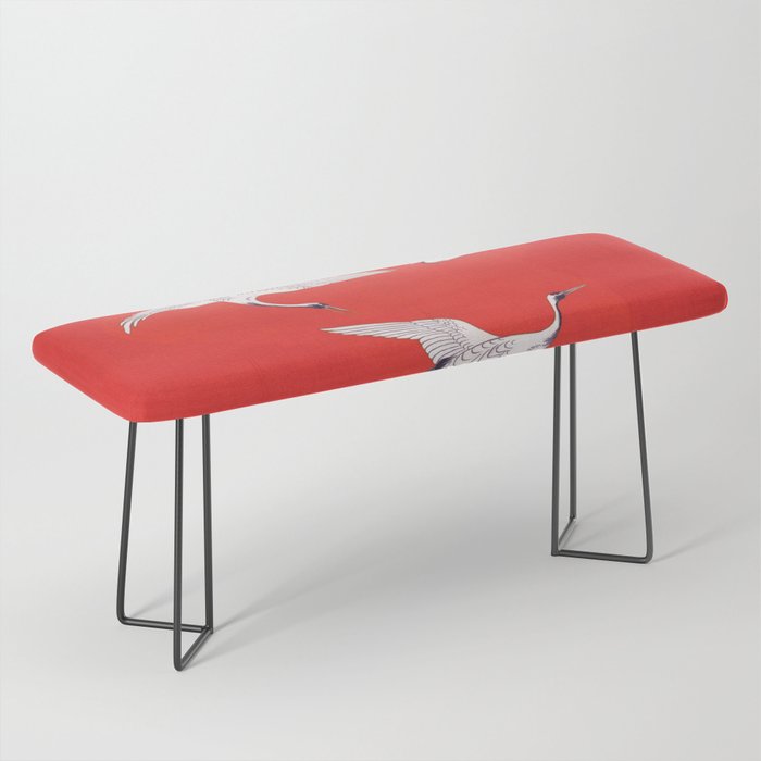 Circling Carne Red Fabric Bench Gallery Image 1