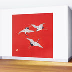 Circling Carne Red Fabric Wall Mural Gallery Image 2