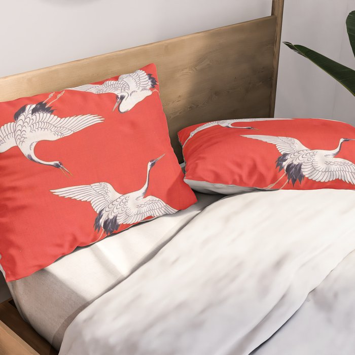 Circling Carne Red Fabric Pillow Sham Gallery Image 2