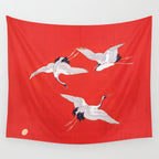 Circling Carne Red Fabric Wall Tapestry Gallery Image 4