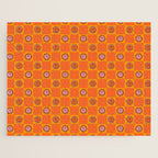 Orange Smiley Face Checkerboard Print Jigsaw Puzzle Gallery Image 1