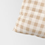 Gingham Plaid Check Pattern in Neutral Warm Camel Tan Beige Pillow Sham Gallery Image 4