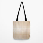 Gingham Plaid Check Pattern in Neutral Warm Camel Tan Beige Tote Bag Gallery Image 2