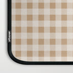 Gingham Plaid Check Pattern in Neutral Warm Camel Tan Beige Laptop Sleeve Gallery Image 3