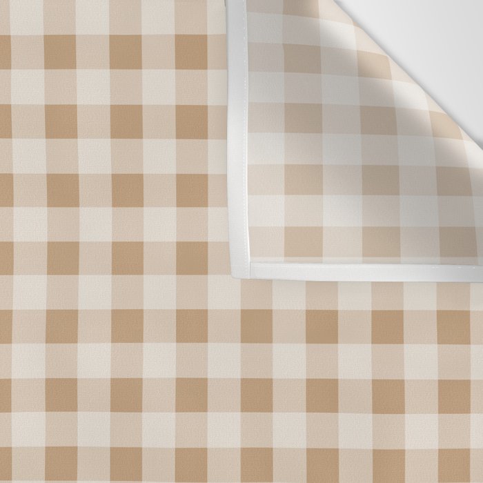 Gingham Plaid Check Pattern in Neutral Warm Camel Tan Beige Wall Tapestry Gallery Image 3
