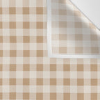 Gingham Plaid Check Pattern in Neutral Warm Camel Tan Beige Wall Tapestry Gallery Image 3