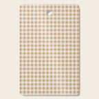 Gingham Plaid Check Pattern in Neutral Warm Camel Tan Beige Cutting Board Gallery Image 1