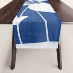 Abstract Minimal Flowers 4/Blue Table Runner Gallery Image 1