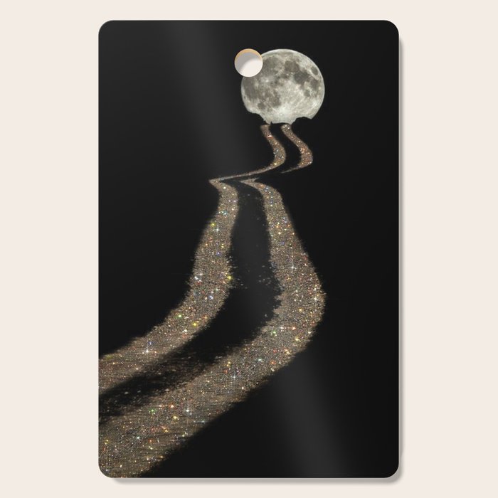 THE MOON | glitter | gold | path | full | planet | star | sky | night | glitter  Cutting Board Gallery Image 1