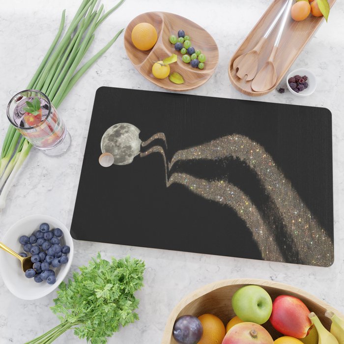 THE MOON | glitter | gold | path | full | planet | star | sky | night | glitter  Cutting Board Gallery Image 2