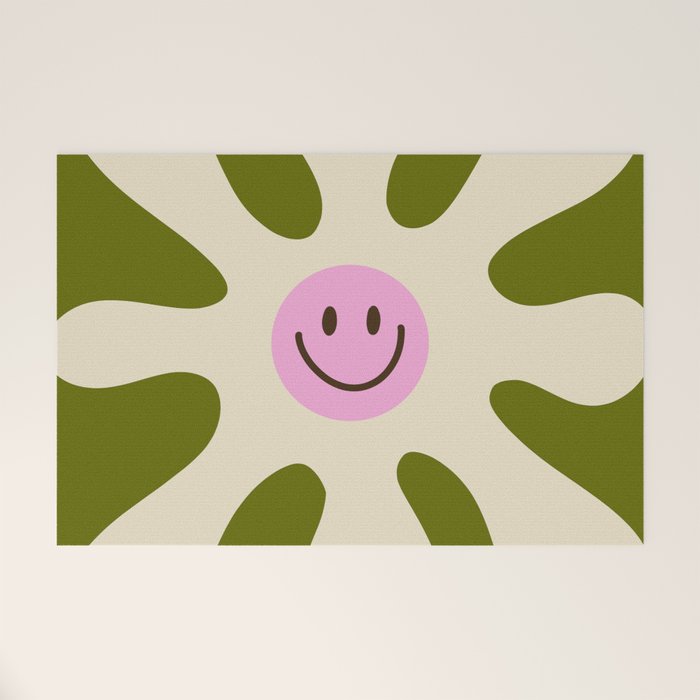Retro Flower Vintage 70s Groovie Welcome Mat Gallery Image 1