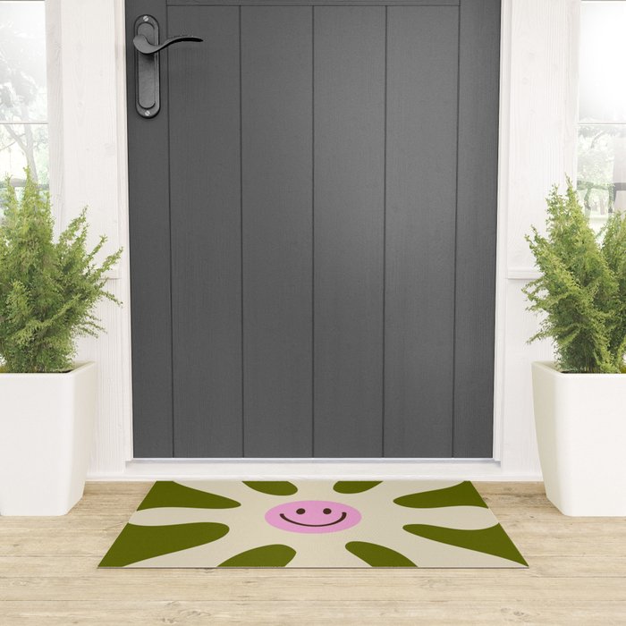 Retro Flower Vintage 70s Groovie Welcome Mat Gallery Image 3