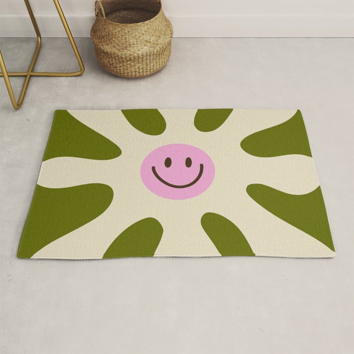 Retro Flower Vintage 70s Groovie Rug Gallery Image 1