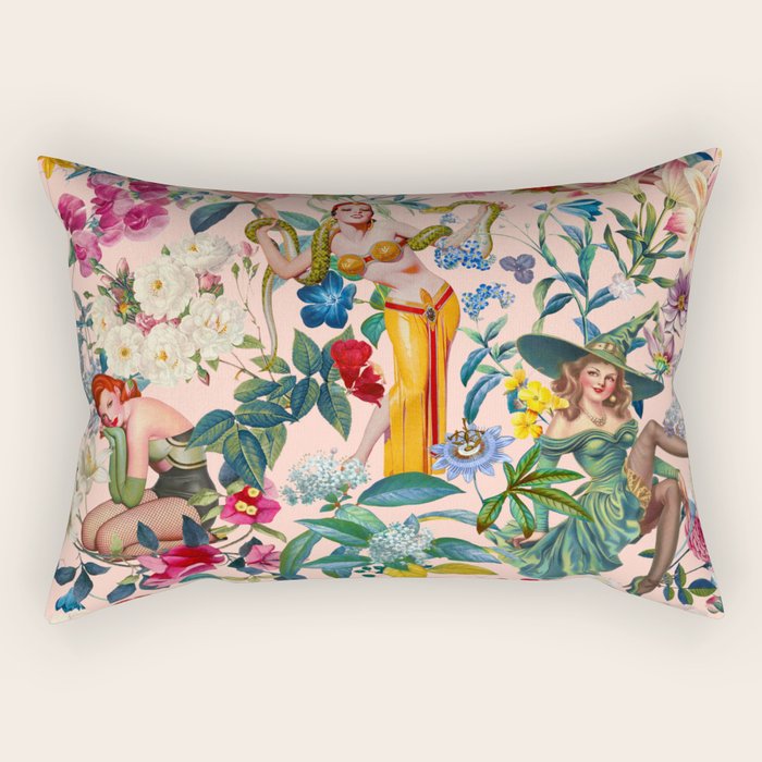 Floral and Pin-Up Girls V - II Rectangular Pillow Gallery Image 1