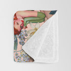 Floral and Pin-Up Girls V - II Throw Blanket Gallery Image 3