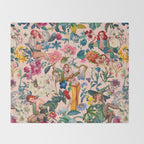 Floral and Pin-Up Girls V - II Throw Blanket Gallery Image 2