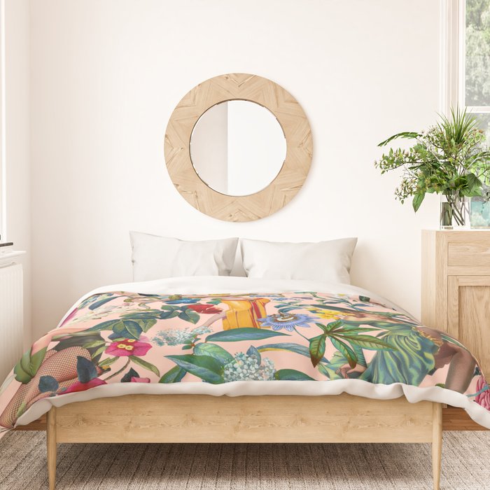 Floral and Pin-Up Girls V - II Duvet Cover Gallery Image 3