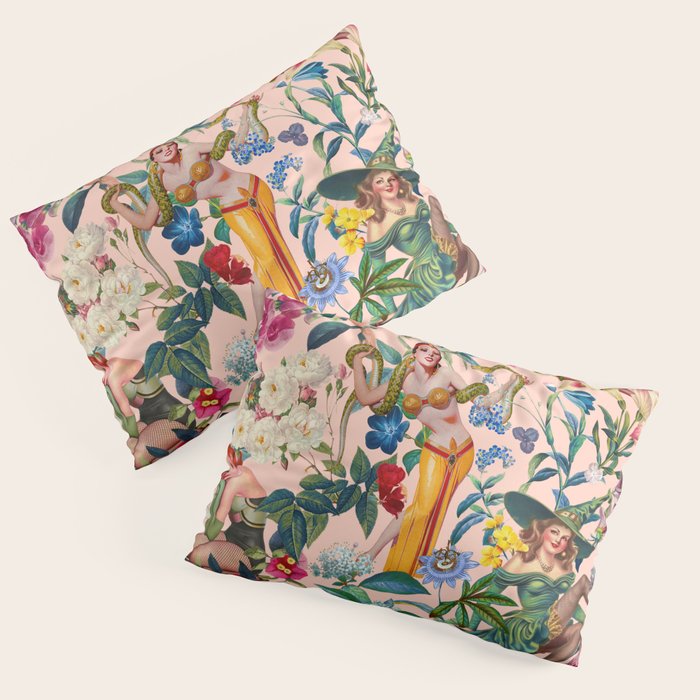 Floral and Pin-Up Girls V - II Pillow Sham Gallery Image 3