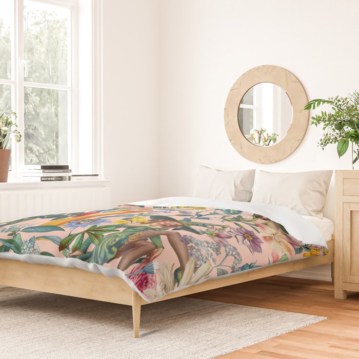 Floral and Pin-Up Girls V - II Duvet Cover Gallery Image 2