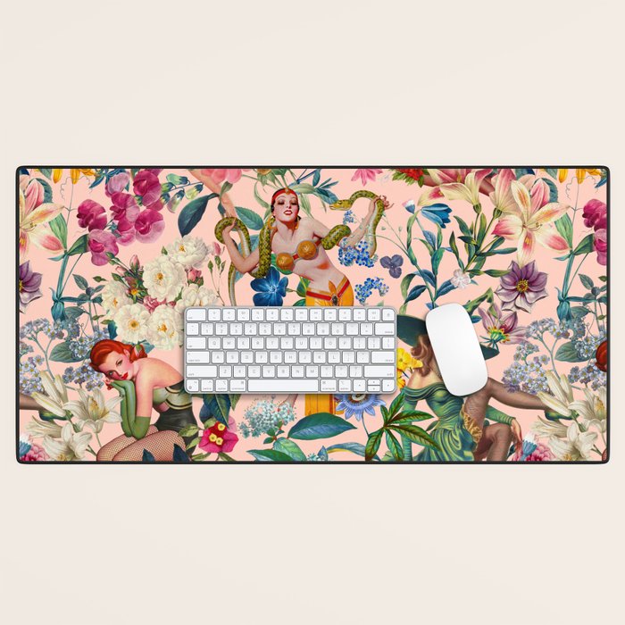 Floral and Pin-Up Girls V - II Desk Mat Gallery Image 1