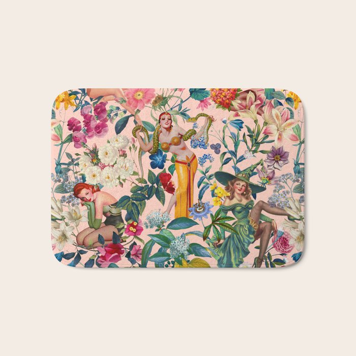 Floral and Pin-Up Girls V - II Bath Mat Gallery Image 1