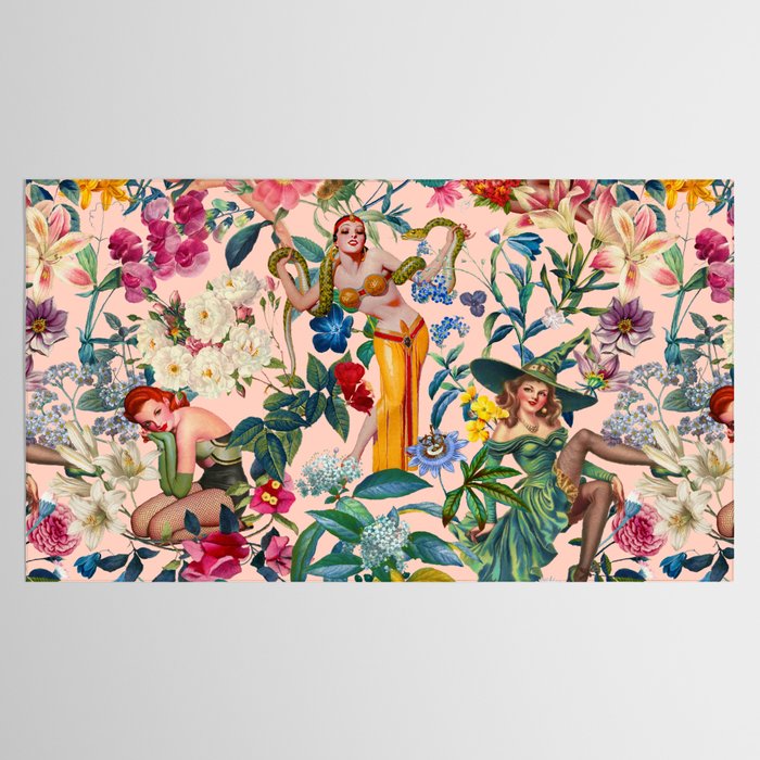 Floral and Pin-Up Girls V - II Tablecloth Gallery Image 2