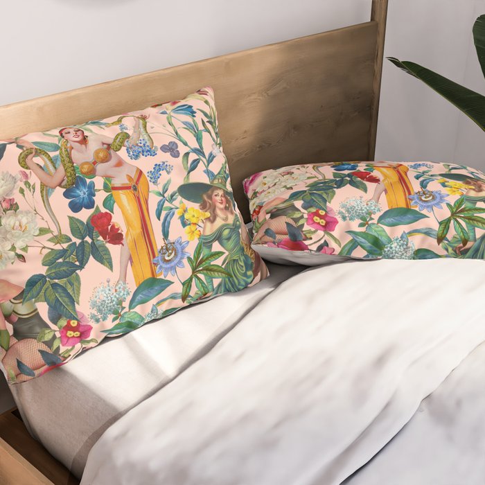 Floral and Pin-Up Girls V - II Pillow Sham Gallery Image 2