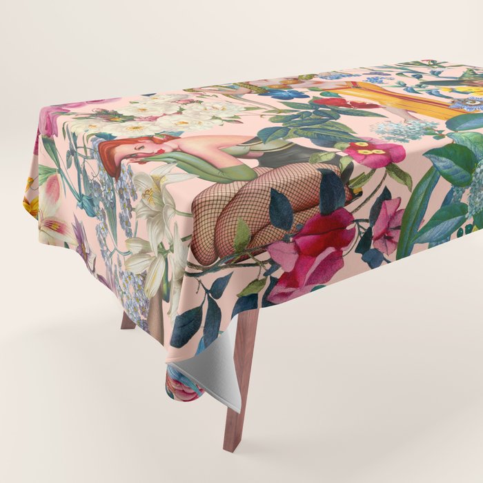 Floral and Pin-Up Girls V - II Tablecloth Gallery Image 1