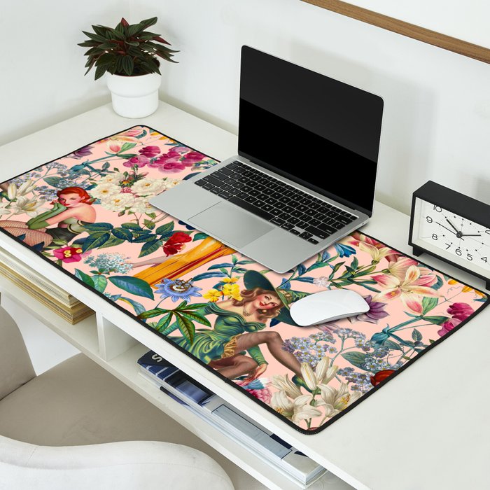 Floral and Pin-Up Girls V - II Desk Mat Gallery Image 2