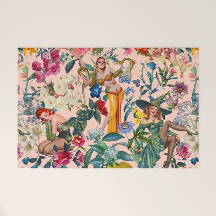 Floral and Pin-Up Girls V - II Welcome Mat Gallery Image 1
