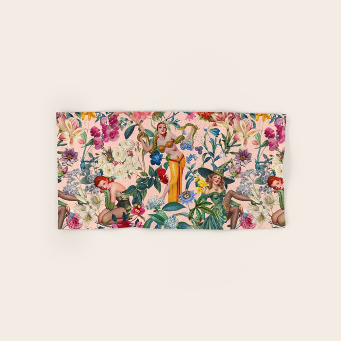 Floral and Pin-Up Girls V - II Bath Towel Gallery Image 1