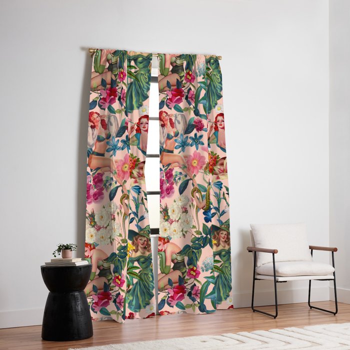 Floral and Pin-Up Girls V - II Window Curtain Gallery Image 2