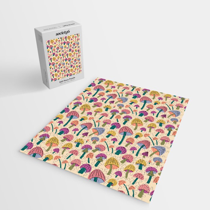 Retro Mushroom - pattern  Jigsaw Puzzle Gallery Image 2
