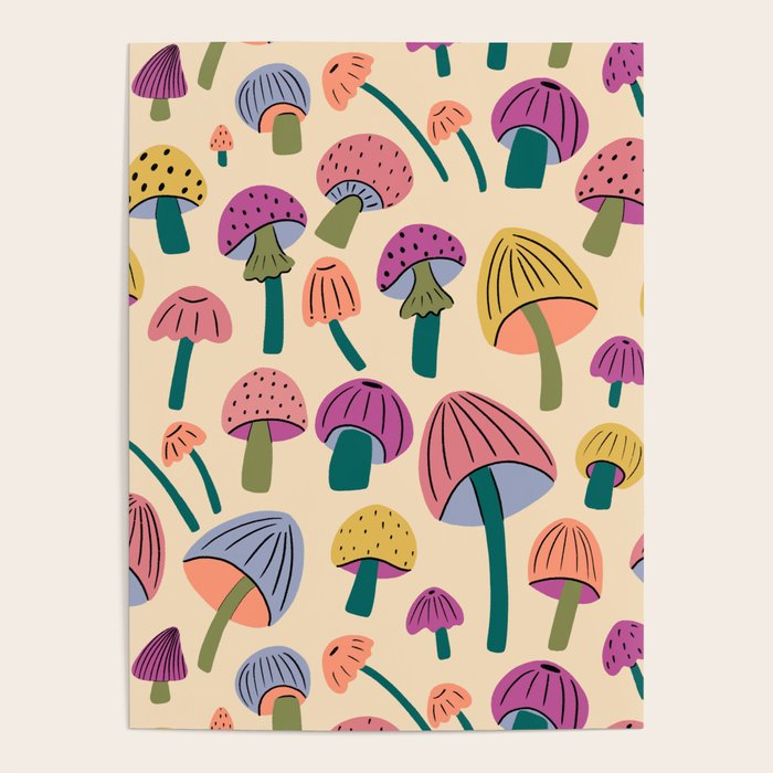 Retro Mushroom - pattern  Poster Gallery Image 4