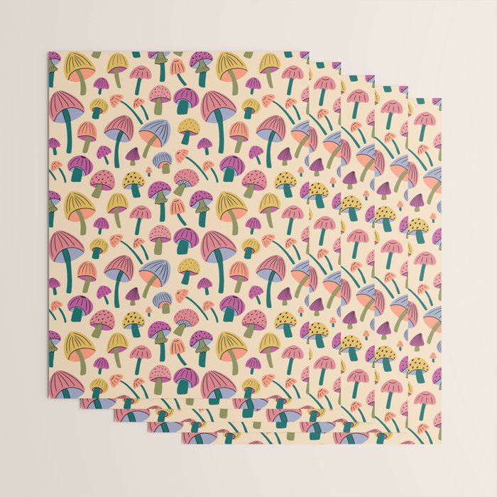 Retro Mushroom - pattern  Wrapping Paper Gallery Image 3