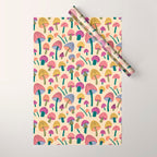 Retro Mushroom - pattern  Wrapping Paper Gallery Image 1