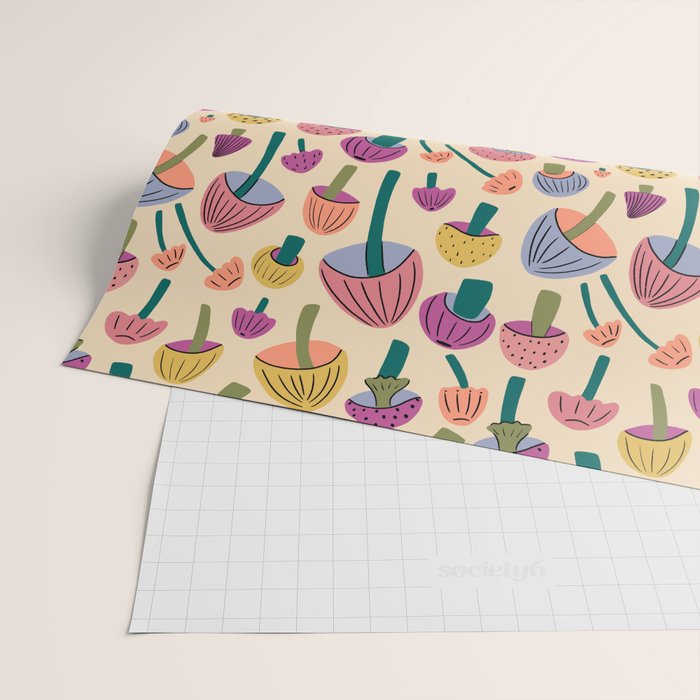 Retro Mushroom - pattern  Wrapping Paper Gallery Image 2